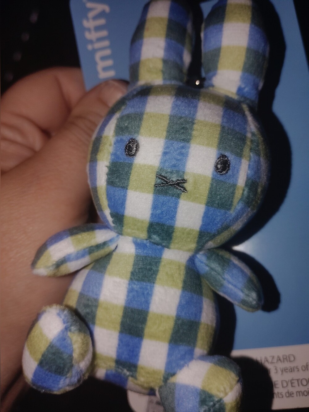 Miffy Urban Outfitters Collab Keychain Bag Charm 🆕 Blue Plaid - Picture 2 of 2
